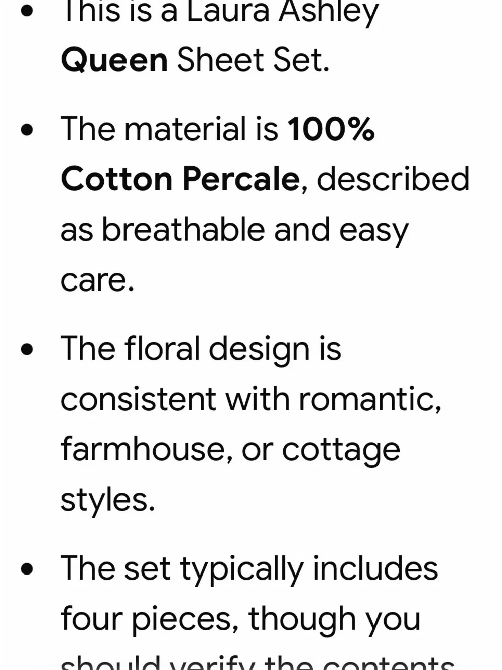 Laura Ashley Floral Cotton Percale Sheet Set in Pink and Green